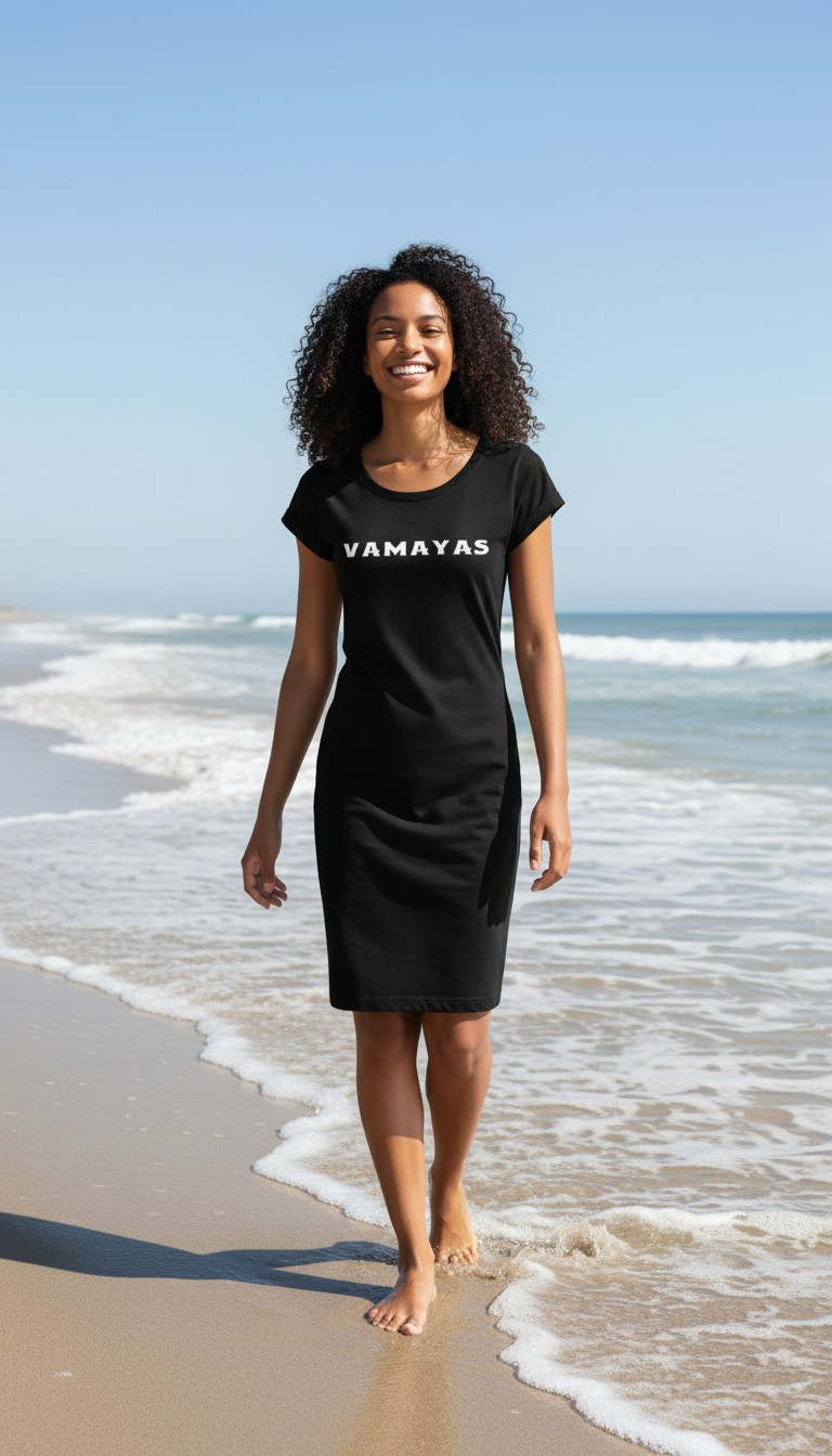 VAMAYAS – Collection n°1  Modèle Victoria – Édition illimitée  Robe à manches courtes.