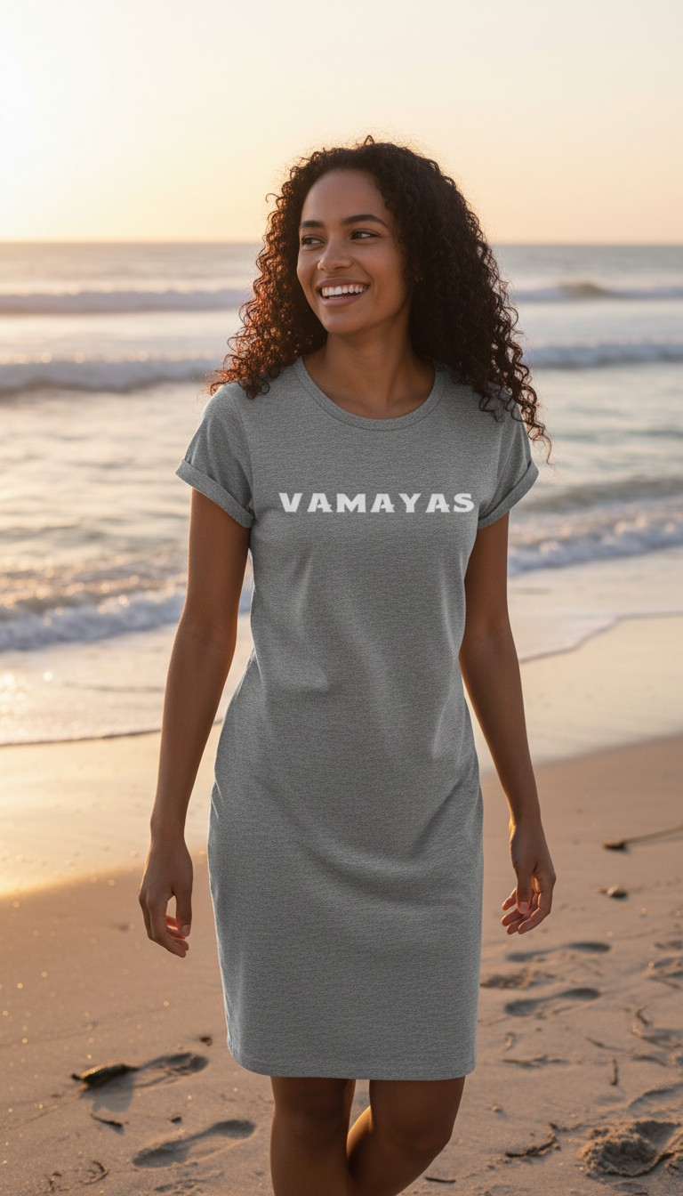 VAMAYAS – Collection n°1  Modèle Victoria – Édition illimitée  Robe à manches courtes.